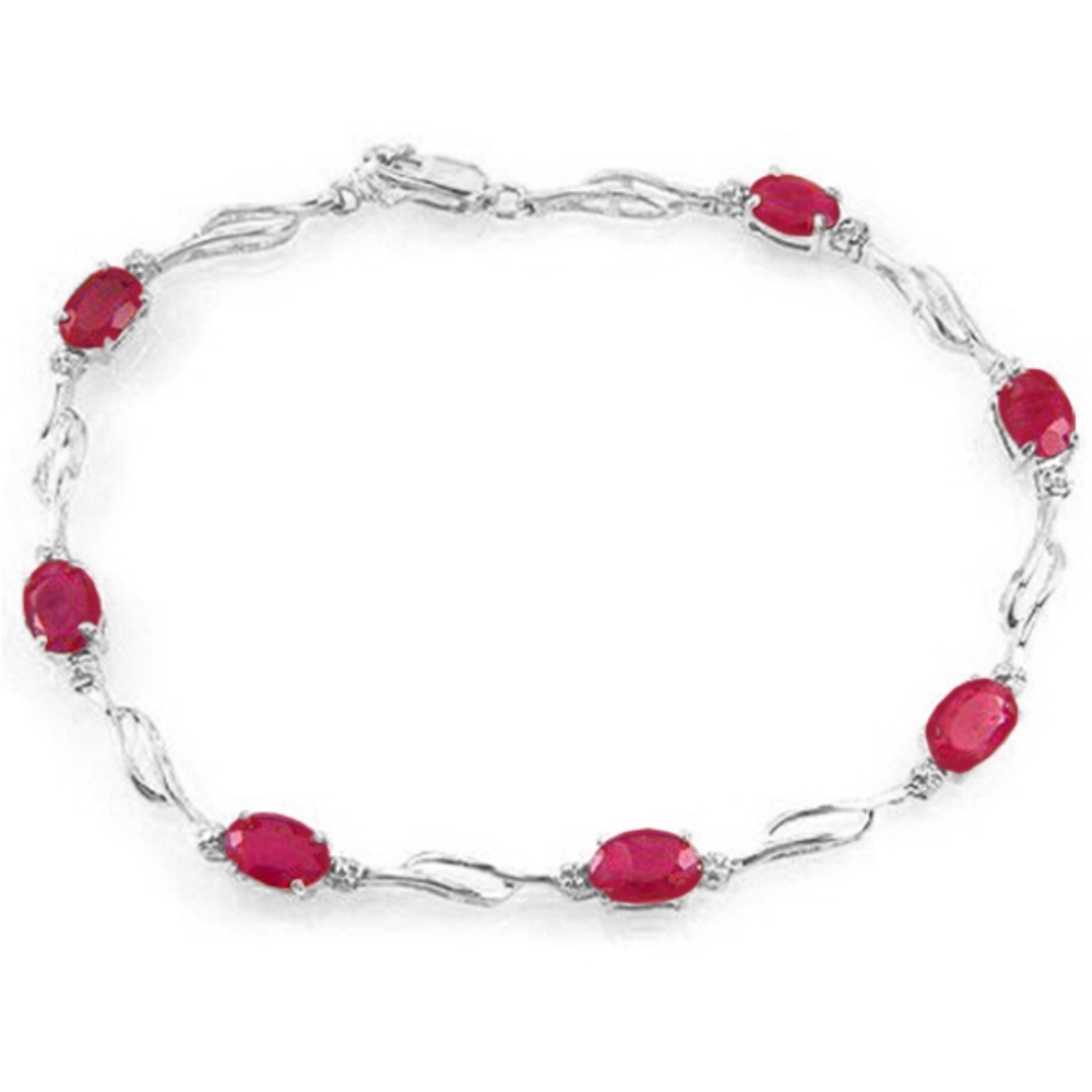 SOLID GOLD TENNIS BRACELET WITH RUBIES & DIAMONDS